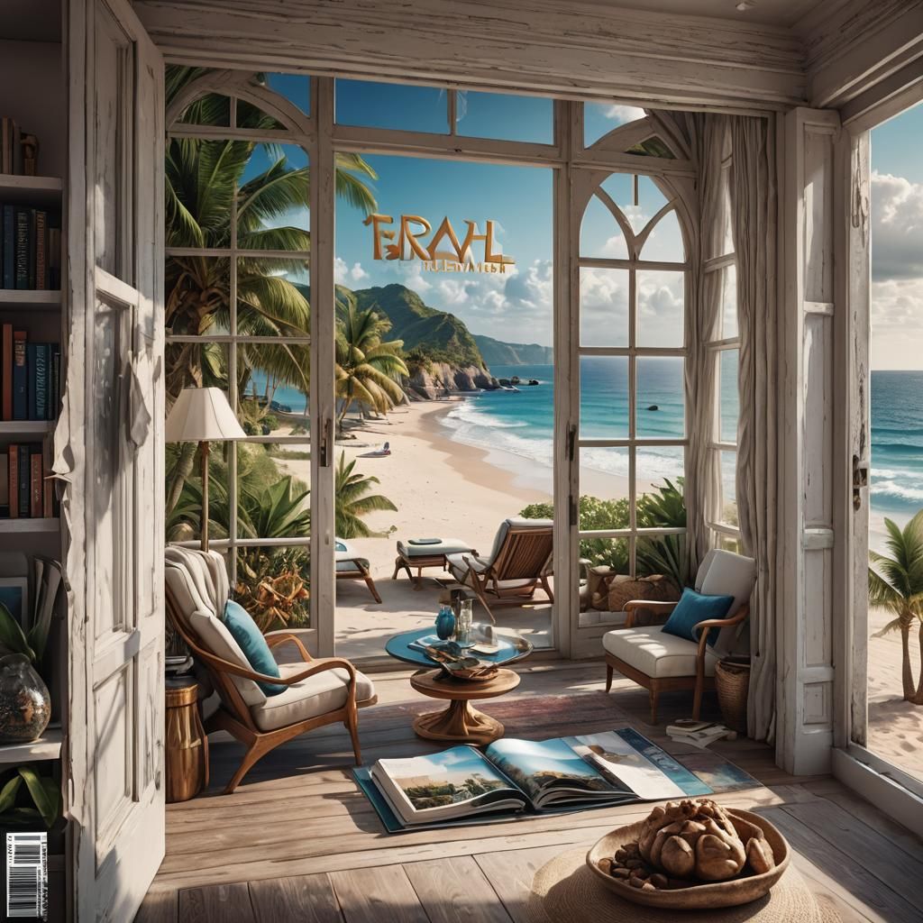 Luxury Beach Destination Travel Magazine Cover