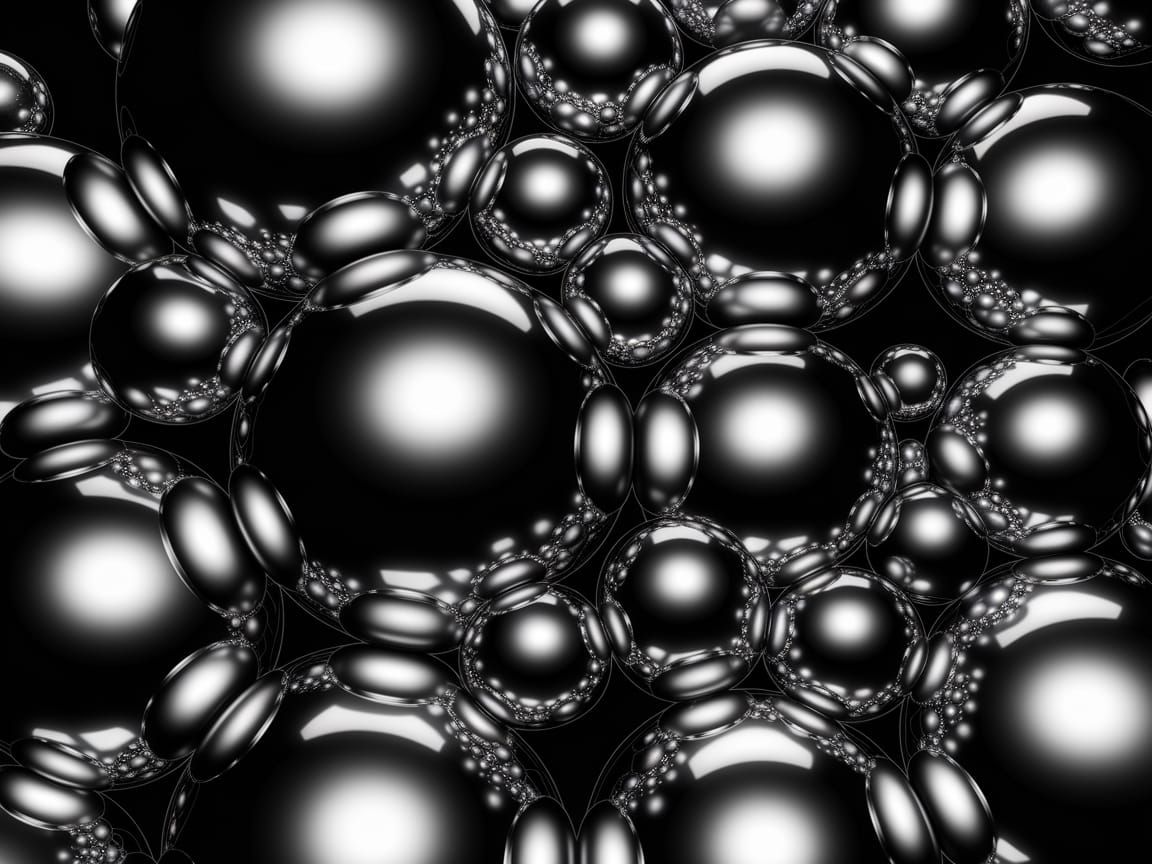 Surreal Chrome Spheres in Deep Space