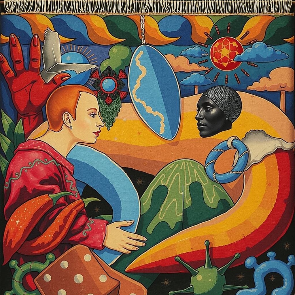 Vibrant Carpet Weaving Tapestry of Diverse Visions