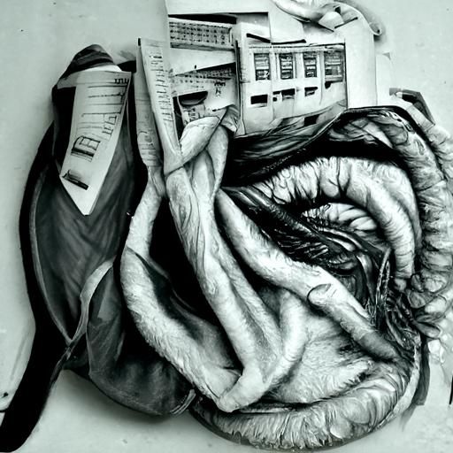 Hyperdetailed Charcoal Drawing of a School