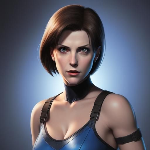 Jill Valentine Portrait Inspired by Rowena Morrill