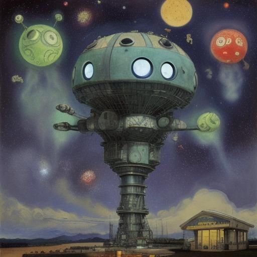 Alien Hedgehog at Interstellar Gas Station