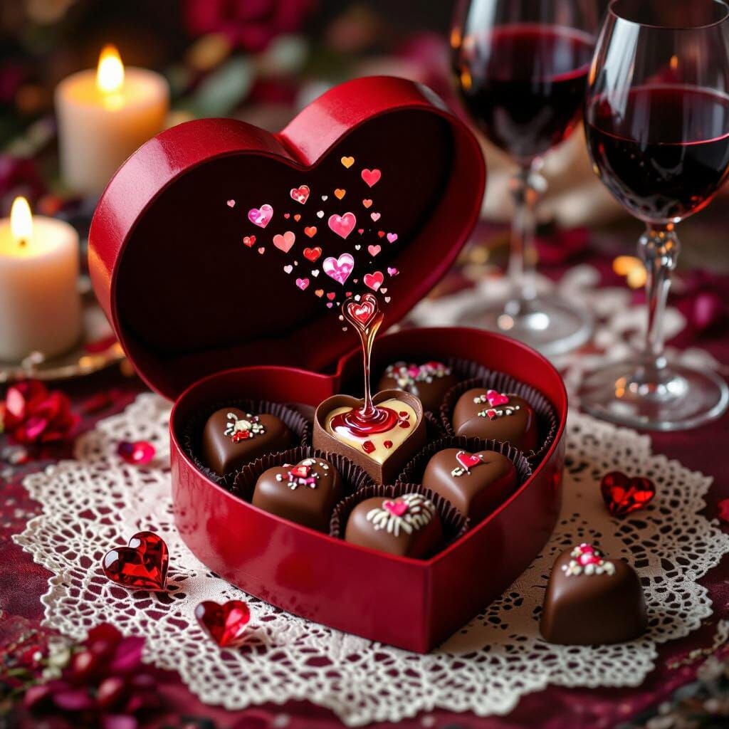 Magical Heart Truffles in Romantic Box