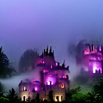 Vampire Castle in Purple Mist