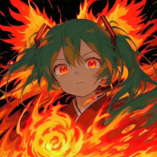 Phoenix Hatsune Miku: Fiery Anime Key Visual