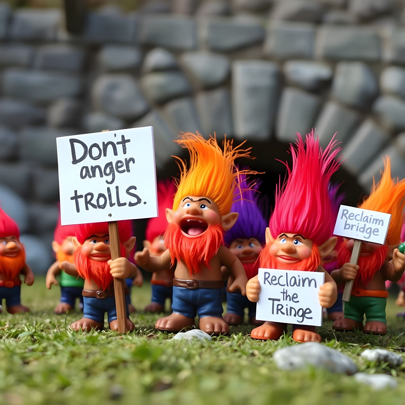 Toy Trolls Protest to Reclaim the Bridge