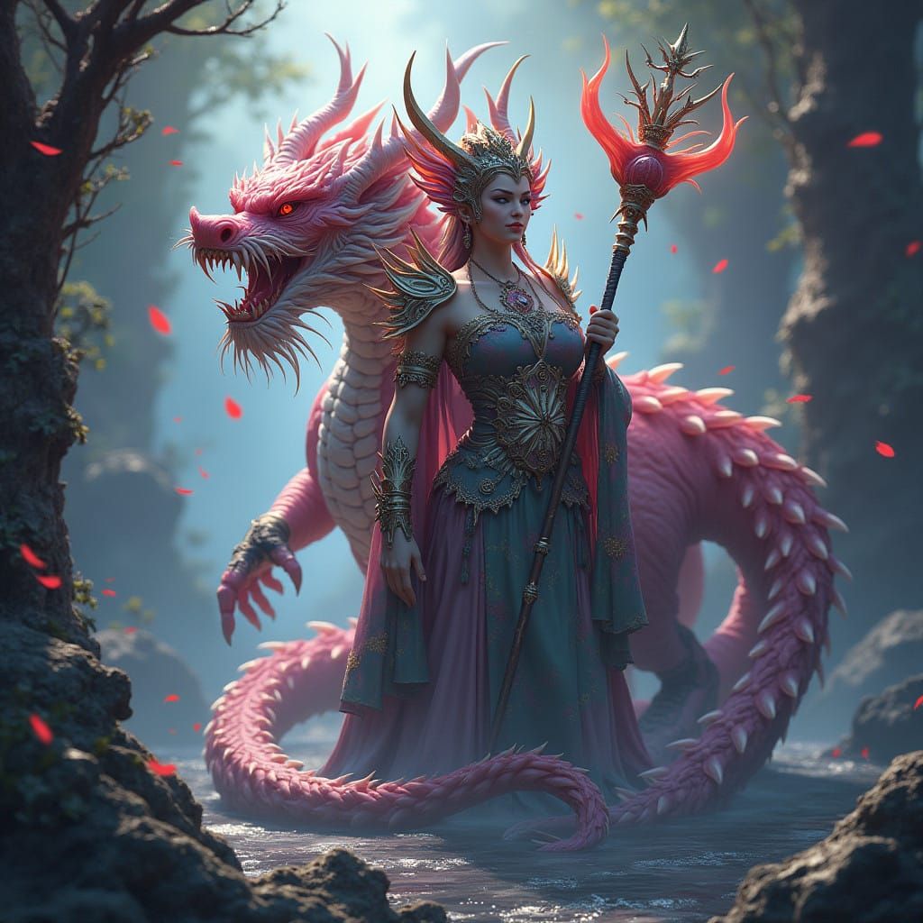 Fantastical Yuan-ti in Vivid Colors