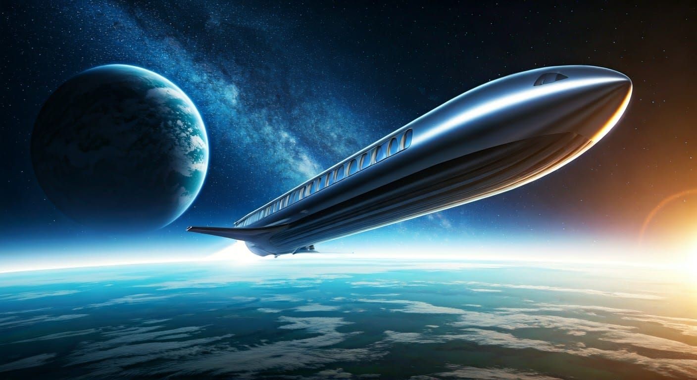 Huge Luxury rocket departs Earth for planet Floston