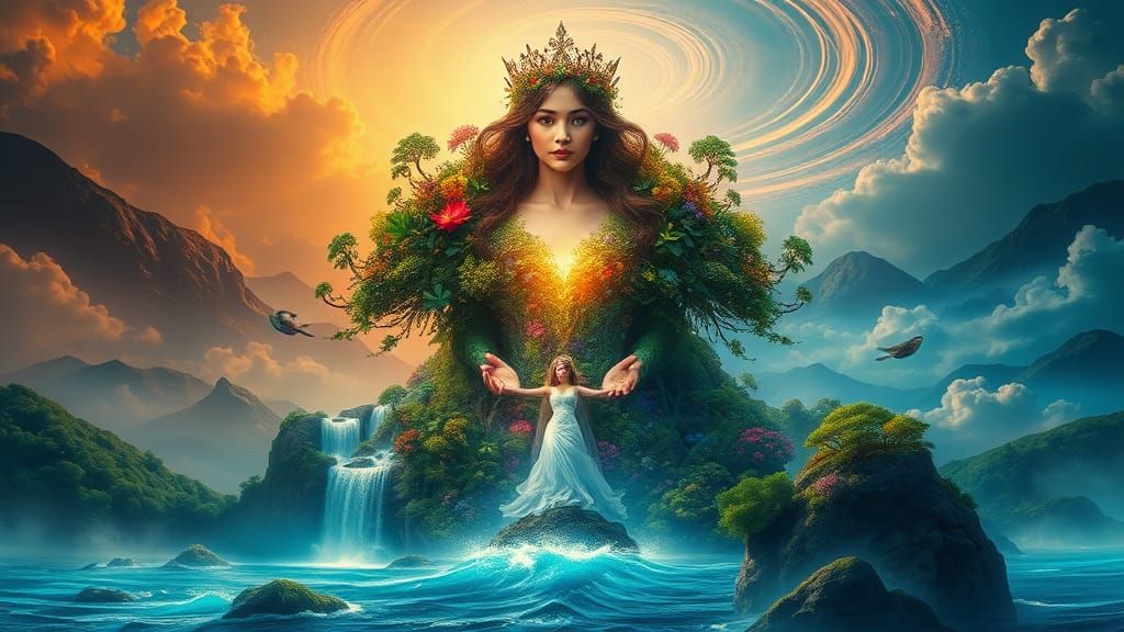 Ethereal Princess in a Lush Fantasy Kingdom