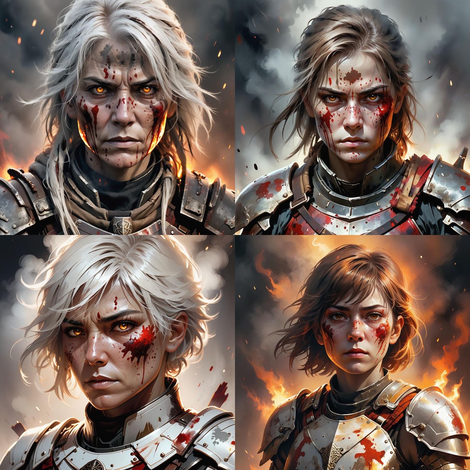 Fierce Female Warrior Portrait in Dynamic Lighting