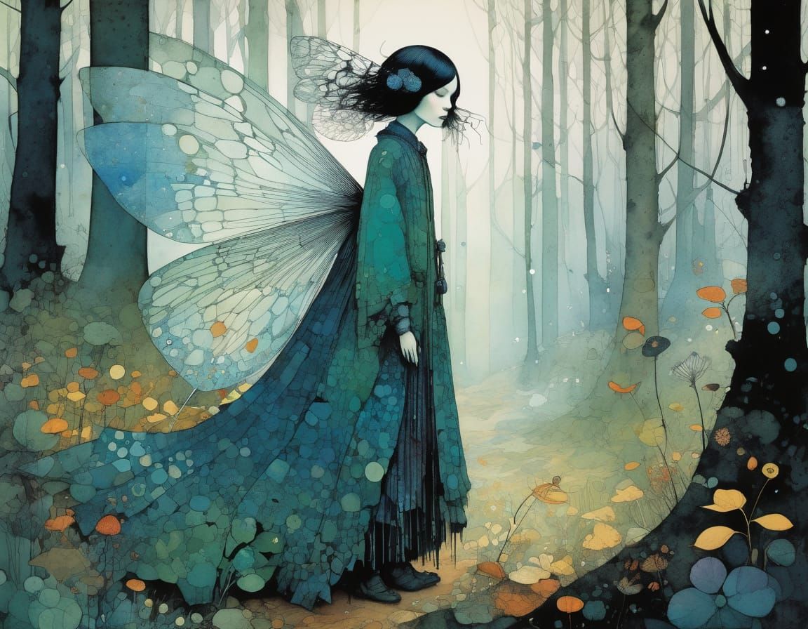 Enchanting Fairies in the Woods Illustration