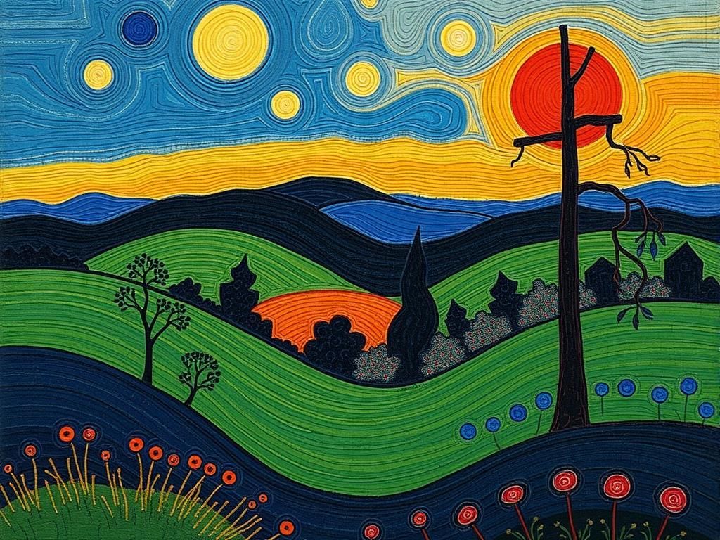 Abstract Landscape Inspired by Modern Masters