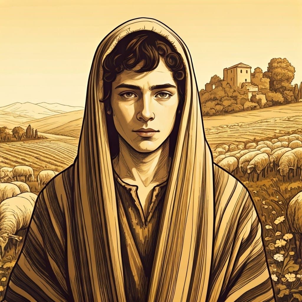 Mystical Encounter in a Sun-Kissed Landscape