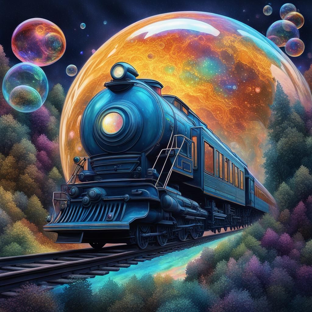 Train in Bubble: Holographic Cosmic Illustration