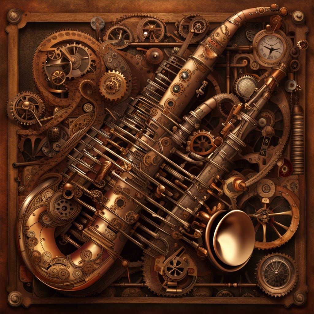 Steampunk Saxophone with Brass Details