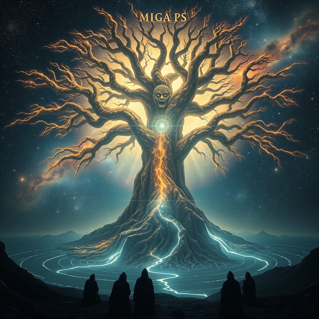 Tree of Light Rises in Dying Galaxy, Divine Surrealism