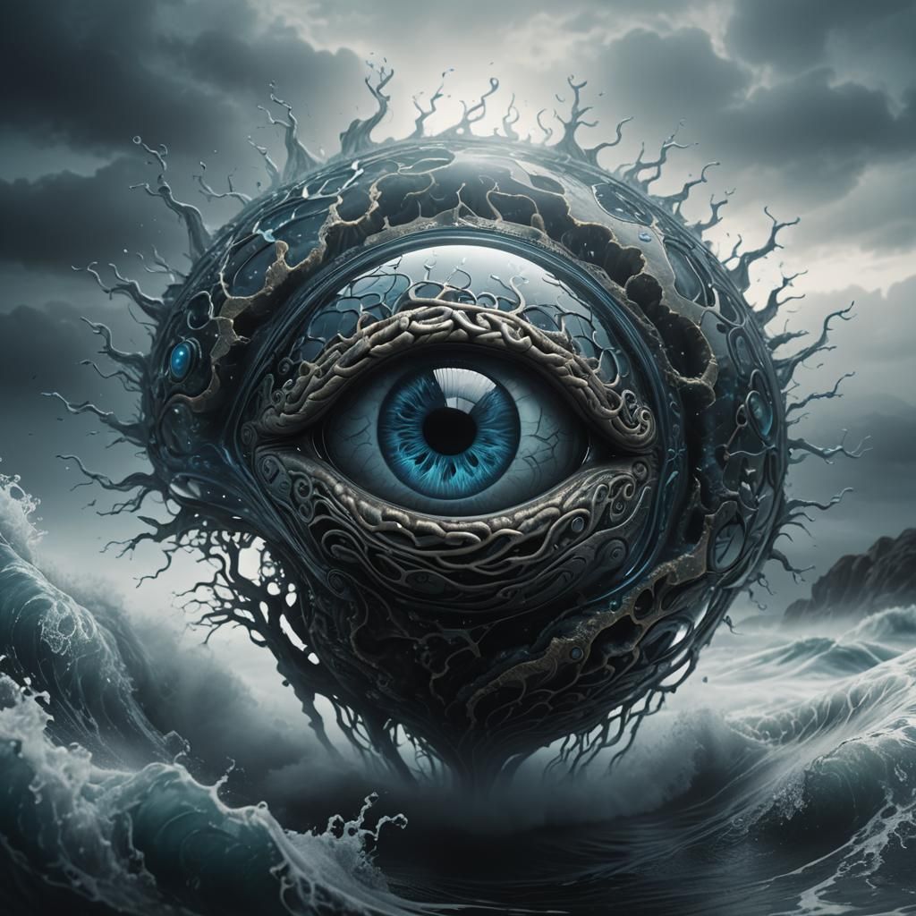 Ethereal Glass 'A' Shape in Dark Fantasy 3D Render