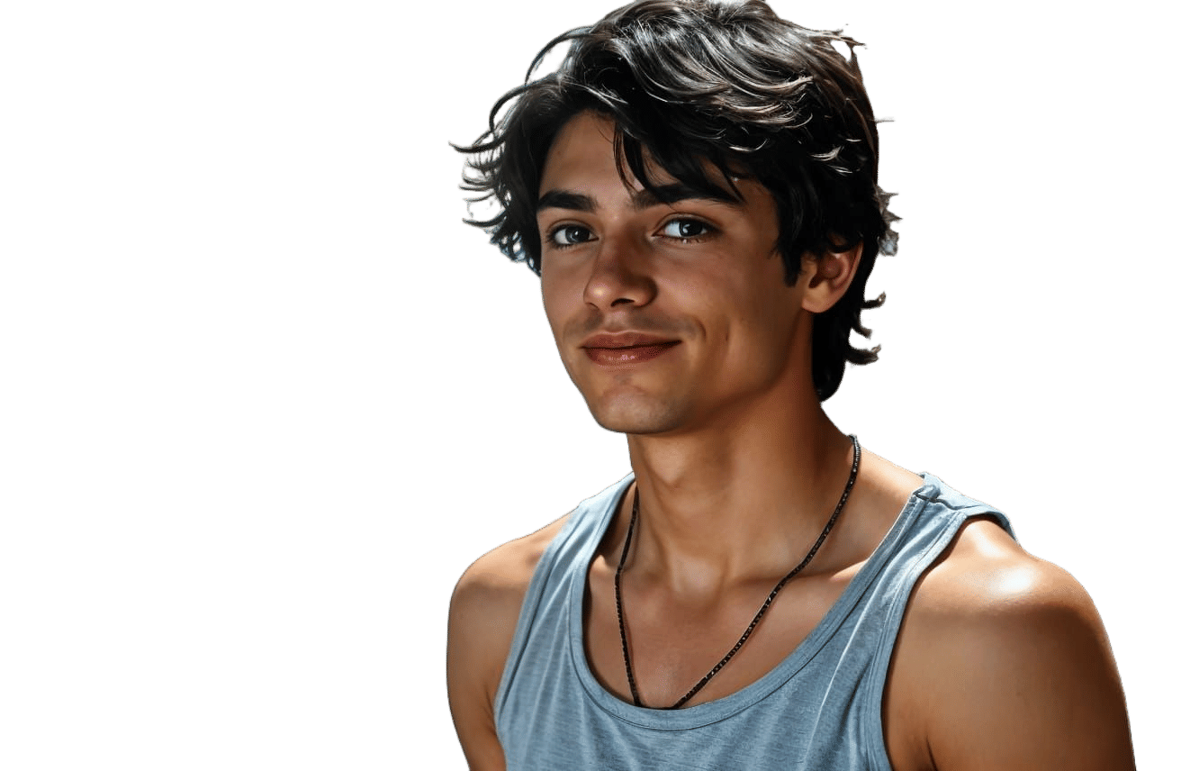 Handsome Young Mage Apprentice Studying Magic