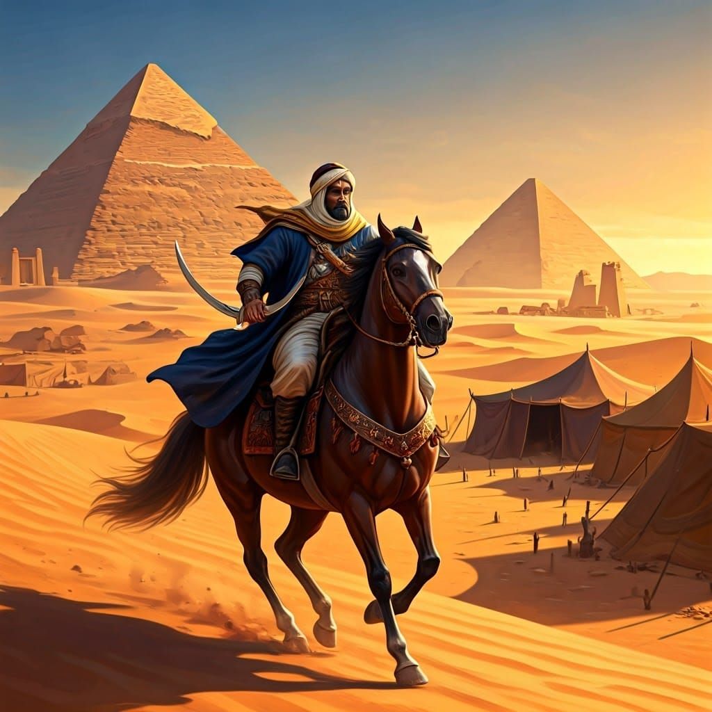 Berber Warrior Rides Fury-Driven Horse Across Ancient Desert...