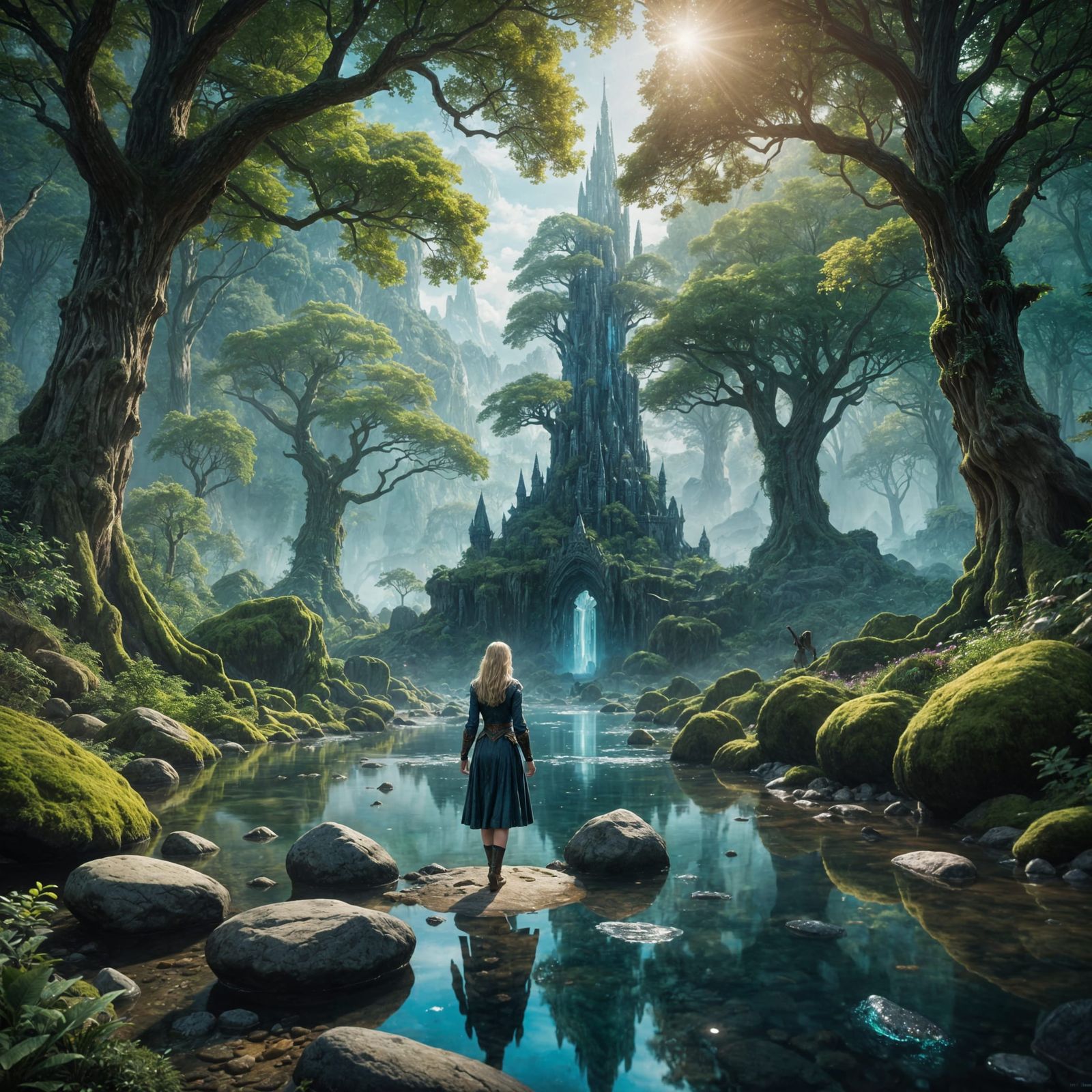 Magical Realm of Avalon in Ethereal Forest