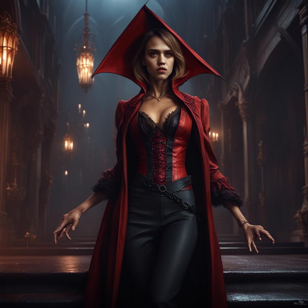 Max Guevara in Vampire Costume: Detailed Matte Painting