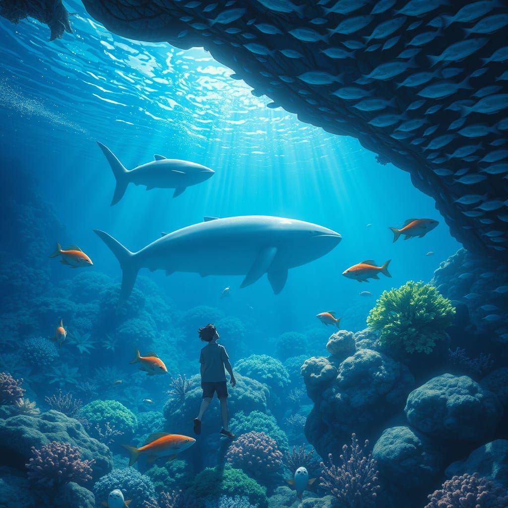 Spectacular Anime-Style Seascape and Underwater World