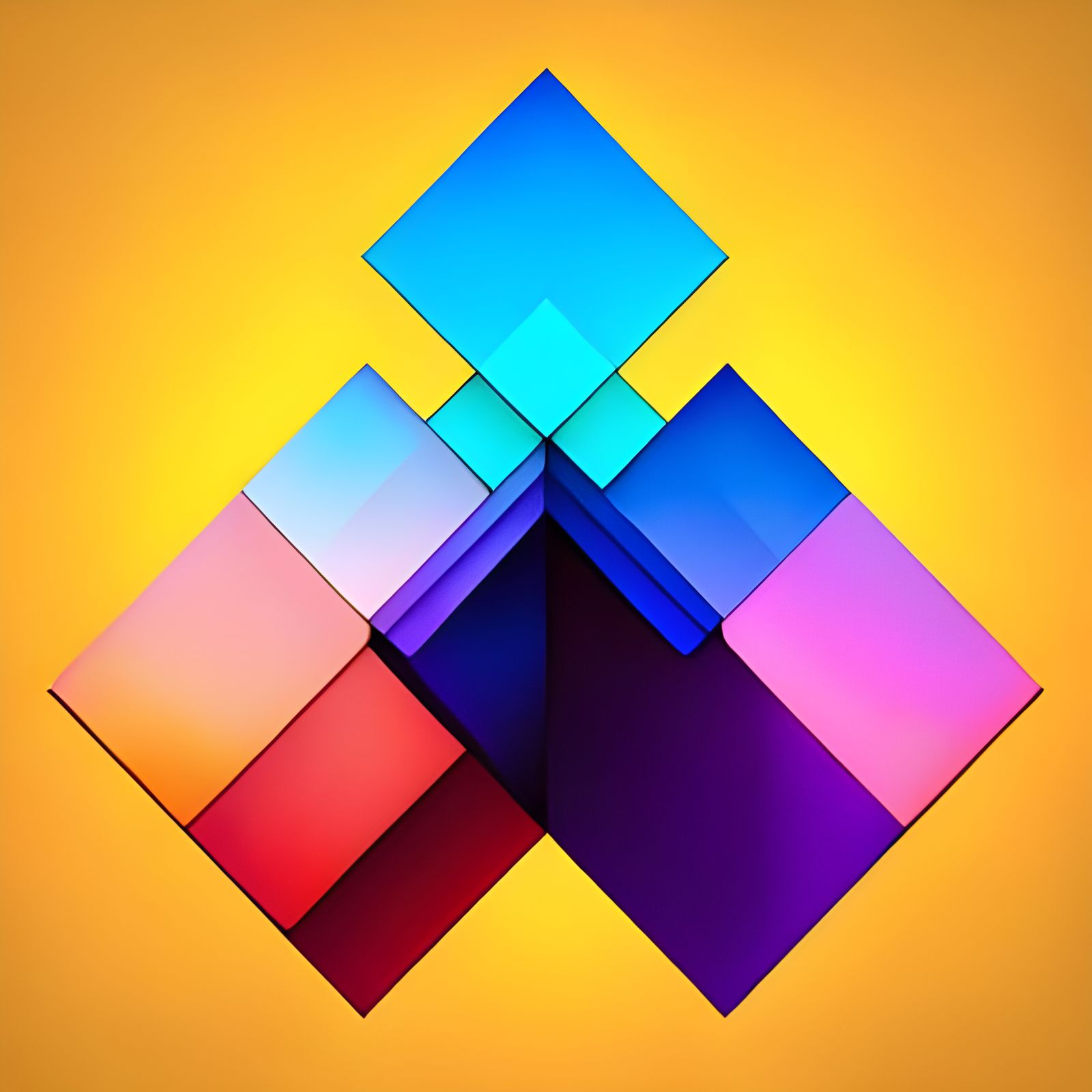 Abstract Geometric Pop Art in Bauhaus Style