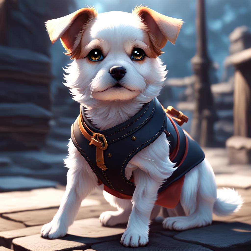 Cute Dog-Girl in Detailed 3D Anime Art