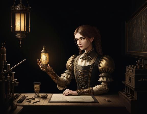 Victorian Anatomist in Laboratory: Detailed Matte Painting