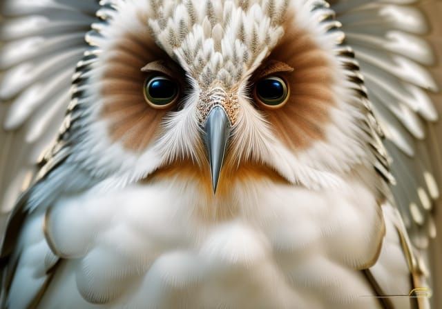 Detailed Barn Owl Portrait in Digital Painting Style