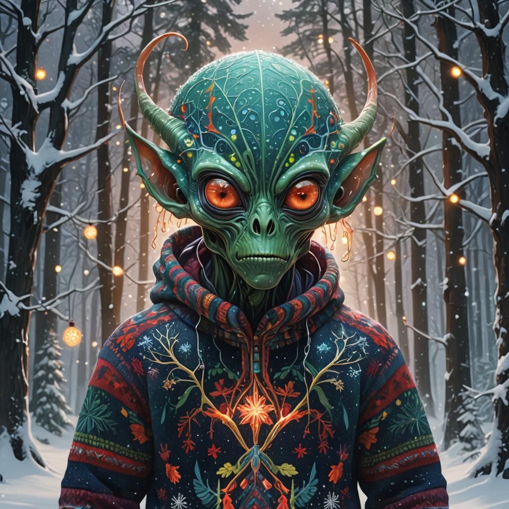 Alien Holiday in Surrealist Digital Art