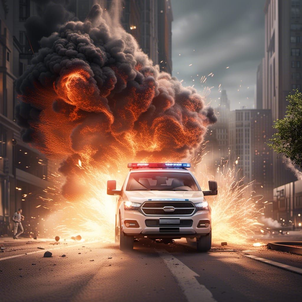 Explosion Behind the car