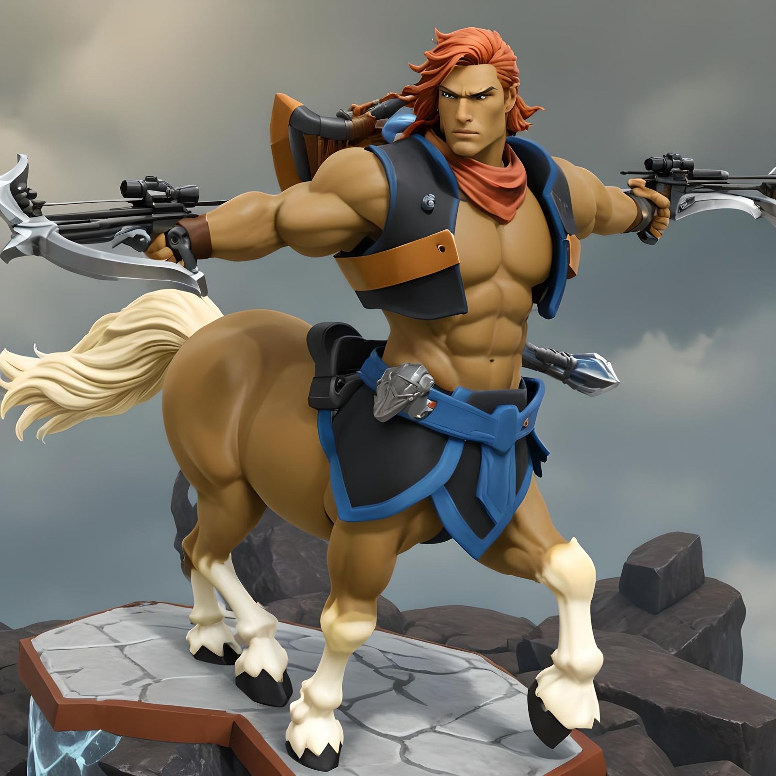Muscular Roan Centaur with Crossbow
