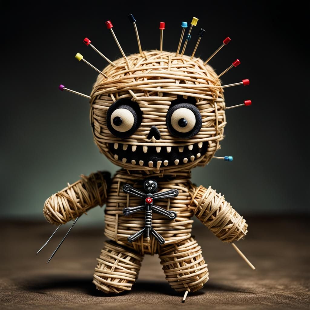 A straw voodoo doll