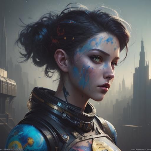 Superhero in Space: Graffiti Splash Art