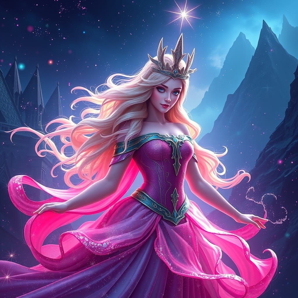 Captain America in a Fantastical Aurora from Sleeping Beauty