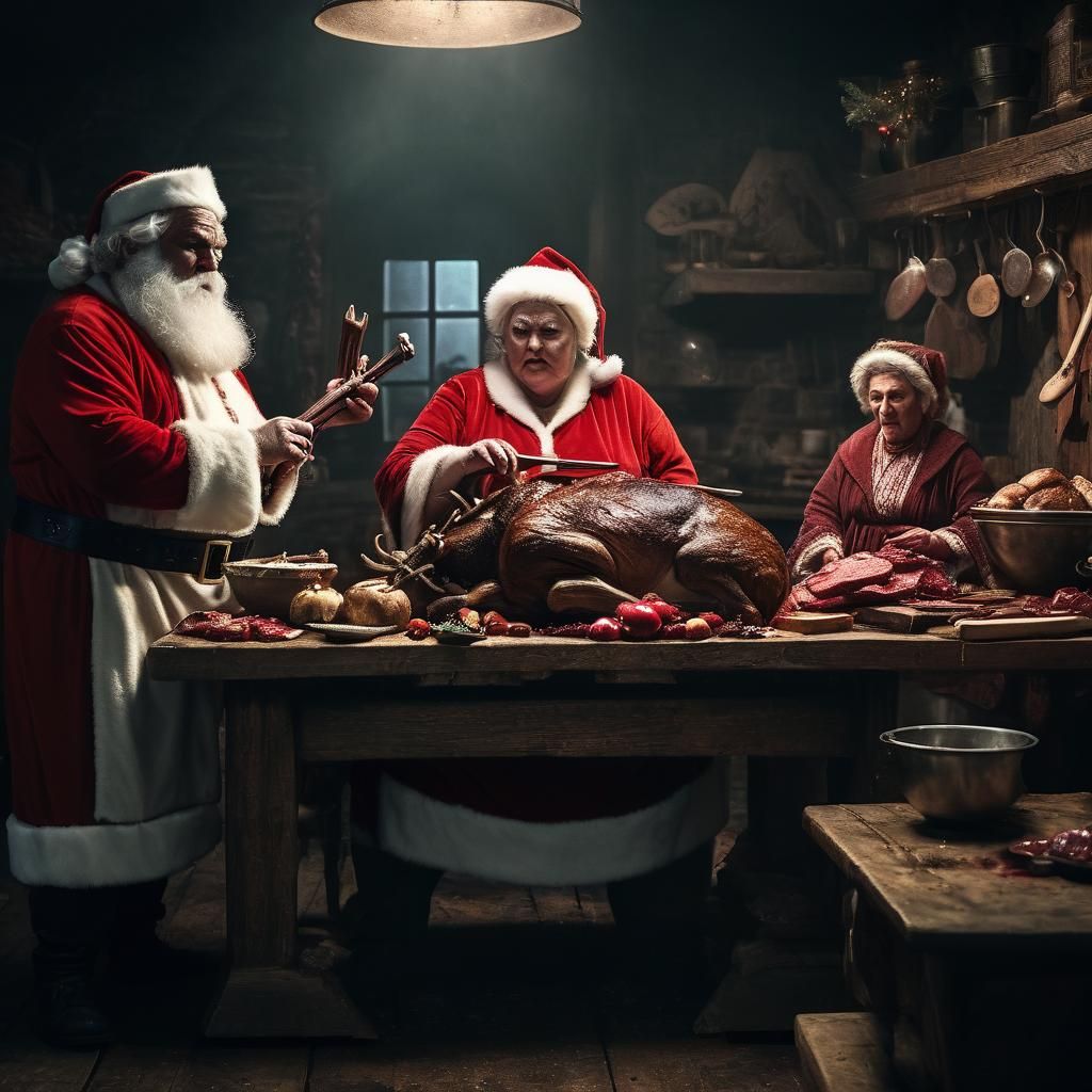 Santa's Reindeer Slaughterhouse Scene
