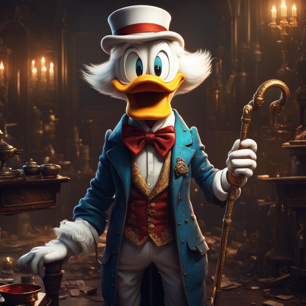 Scrooge McDuck in Pimp Suit: Detailed Digital Art