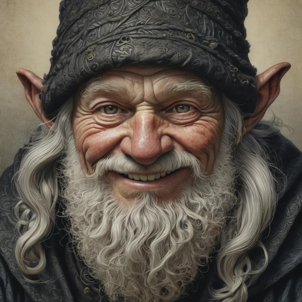 Gnome Trickster Cleric in Golden Gradated Background