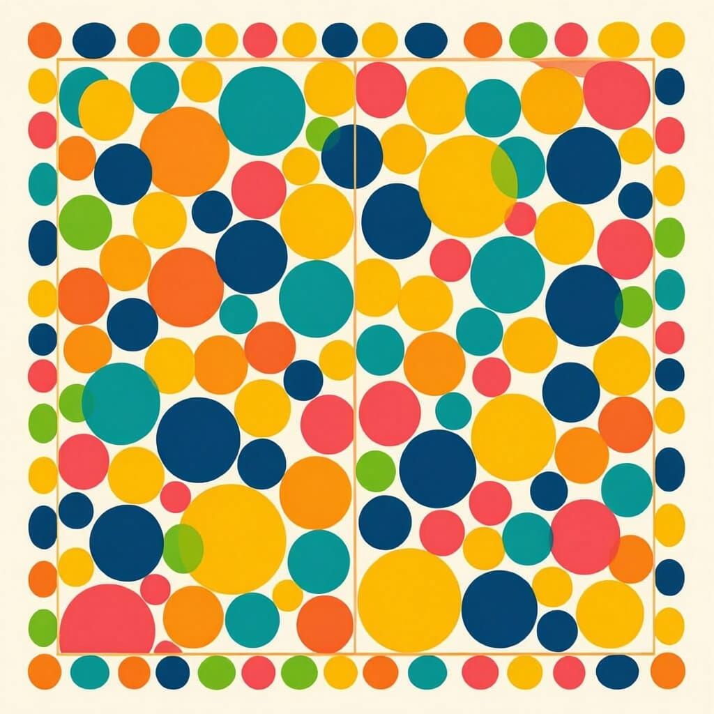 Dense Circle Page Border in Vibrant Colors