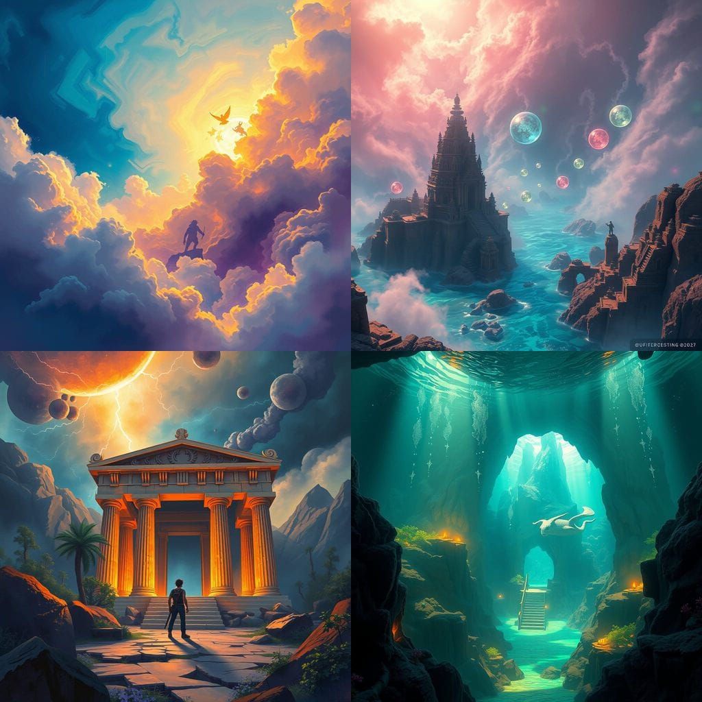 Epic Fantasy Realm in Vibrant Hues