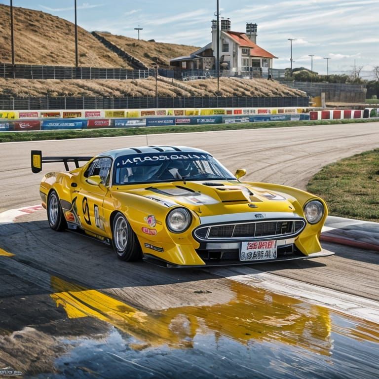 Race Car Speeding on Track