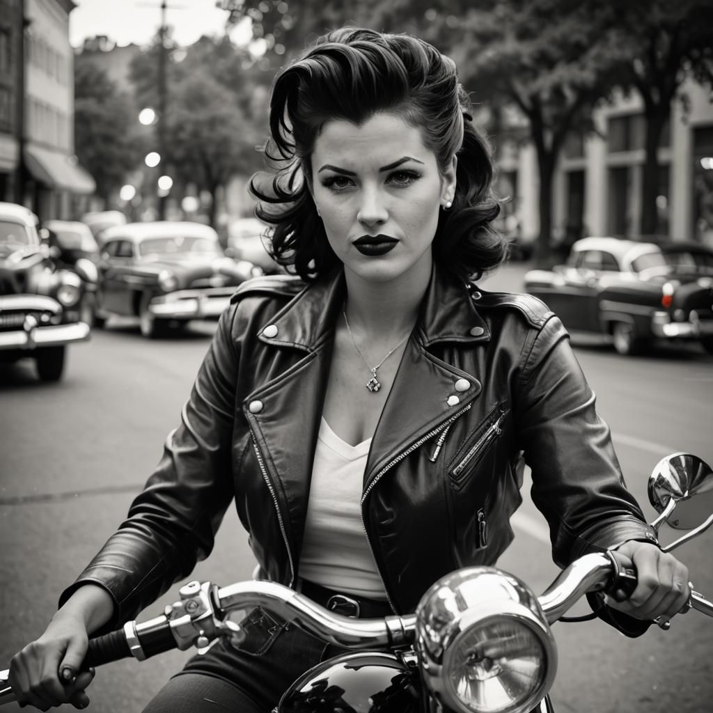 1950s greaser biker girl