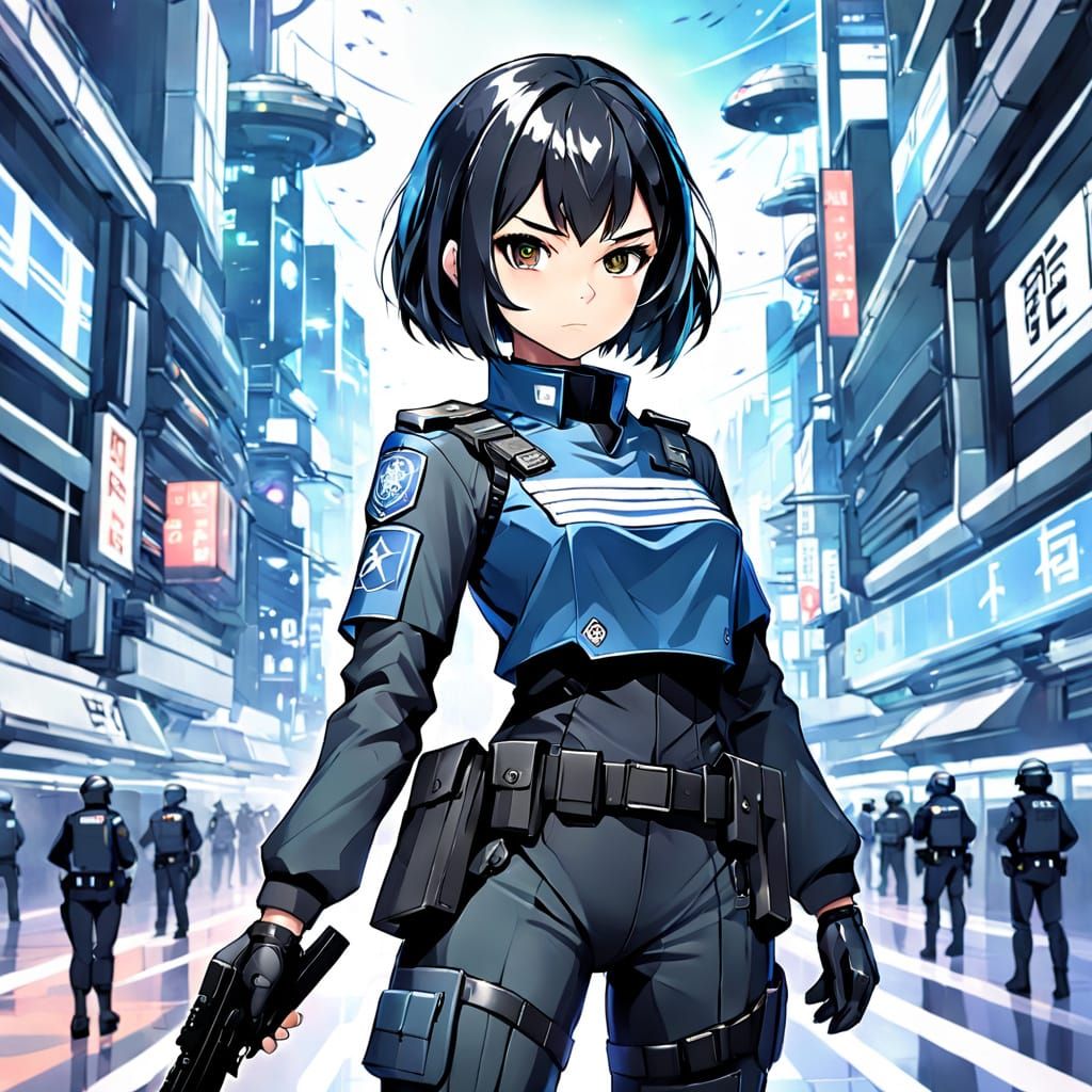 Anime scifi police officer...