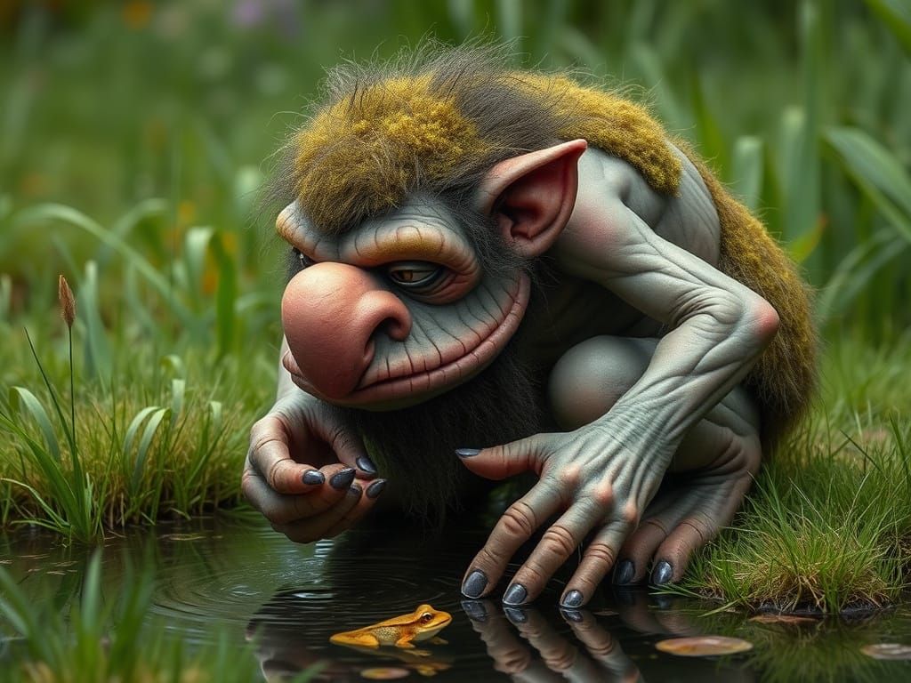 A troll by the pond