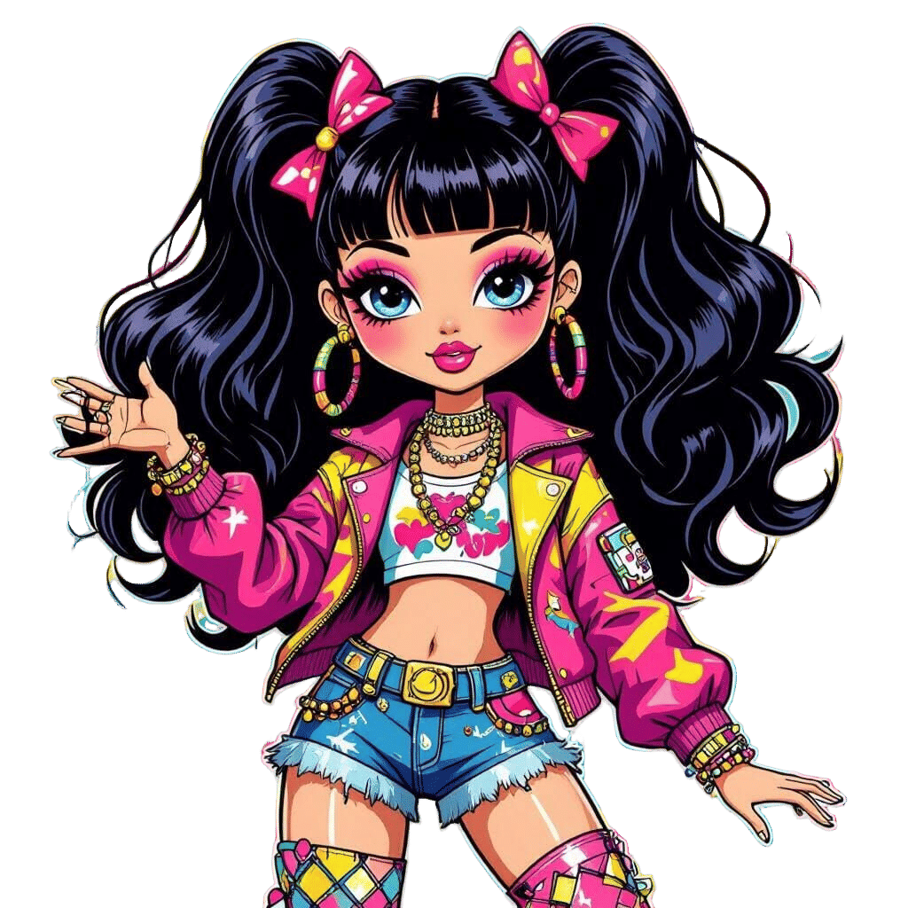 Bratz Doll Meets Anime Girl: An AI Art Fusion