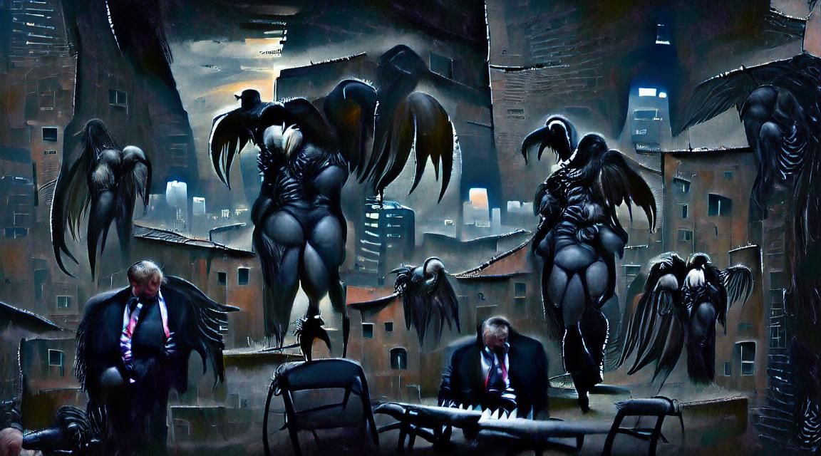 Dark Angel Villain on Rooftop in Sinister Style