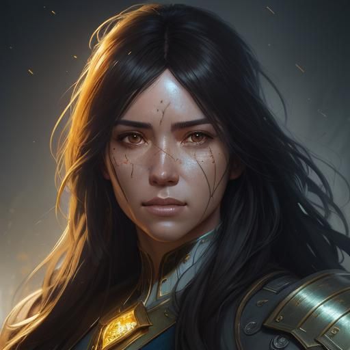 Detailed Portrait in Art Nouveau Style