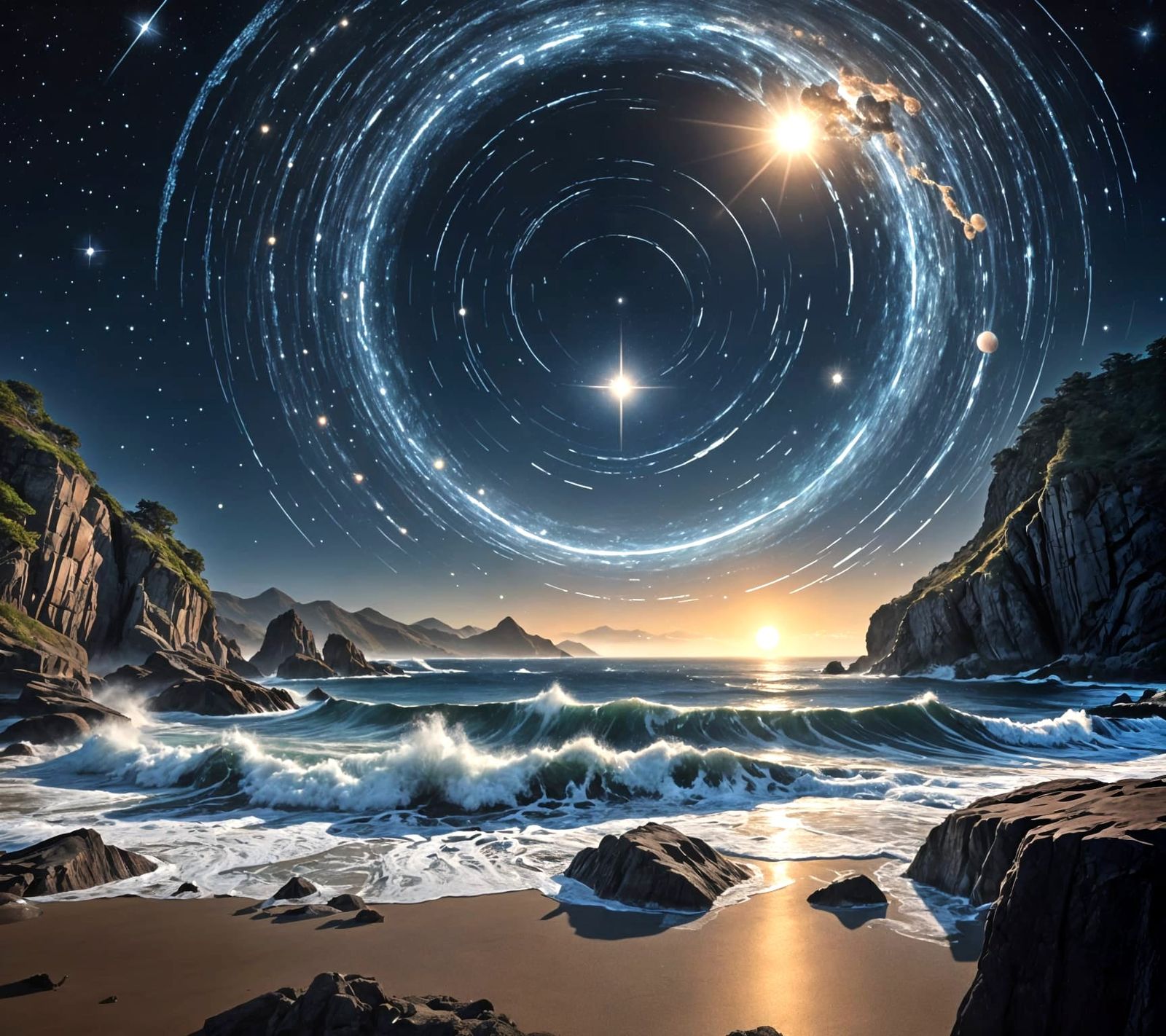 The shiny cosmic star beyond the coast