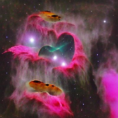 Spectacular Heart-Shaped Nebula in Deep Space